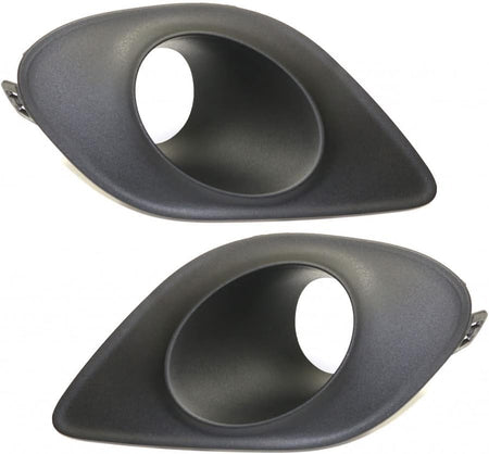 Front Left Driver & Right Passenger Set Fog Light Cover Bezel Trim Insert Pair Replacement For 2015-2023 Dodge Charger Scat Pack SRT392 Hellcat Bla...
