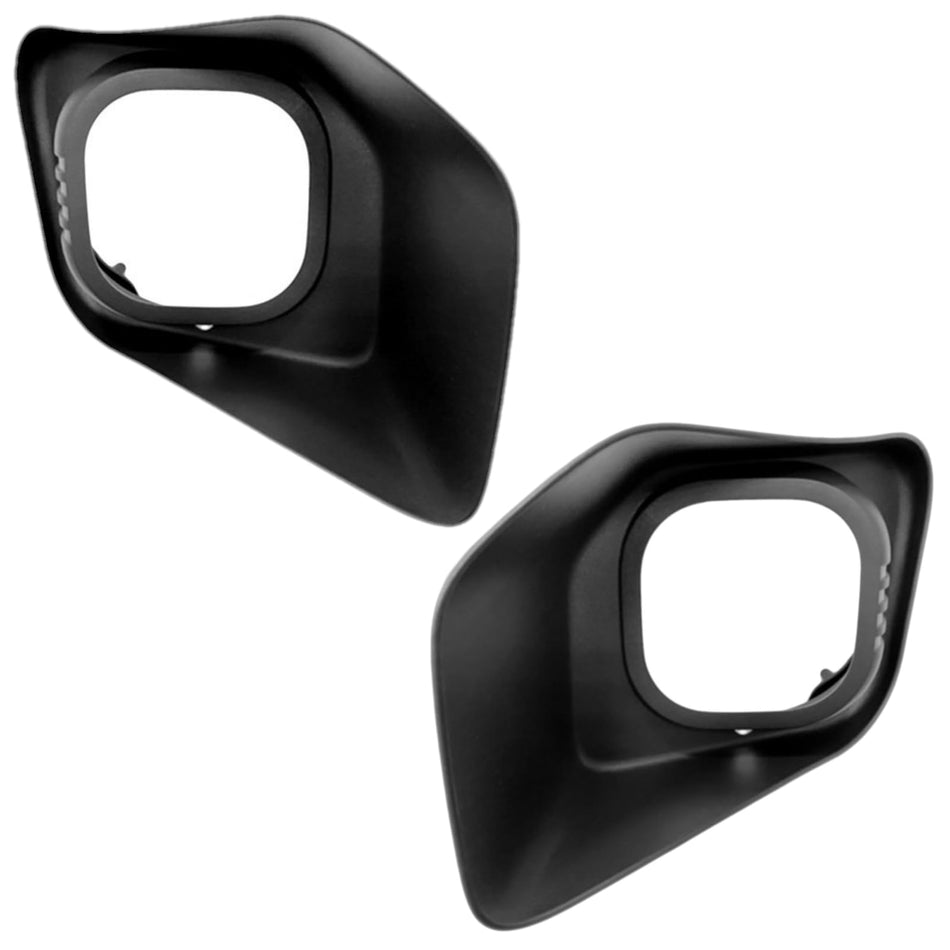 Front Driver & Passenger Side, SET OF 2, Bumper Cover Molding Bezel, Fits 2011–2016 Ford Pickup F450 & F550 Superduty, PP Plastic, Matte Black Fini...