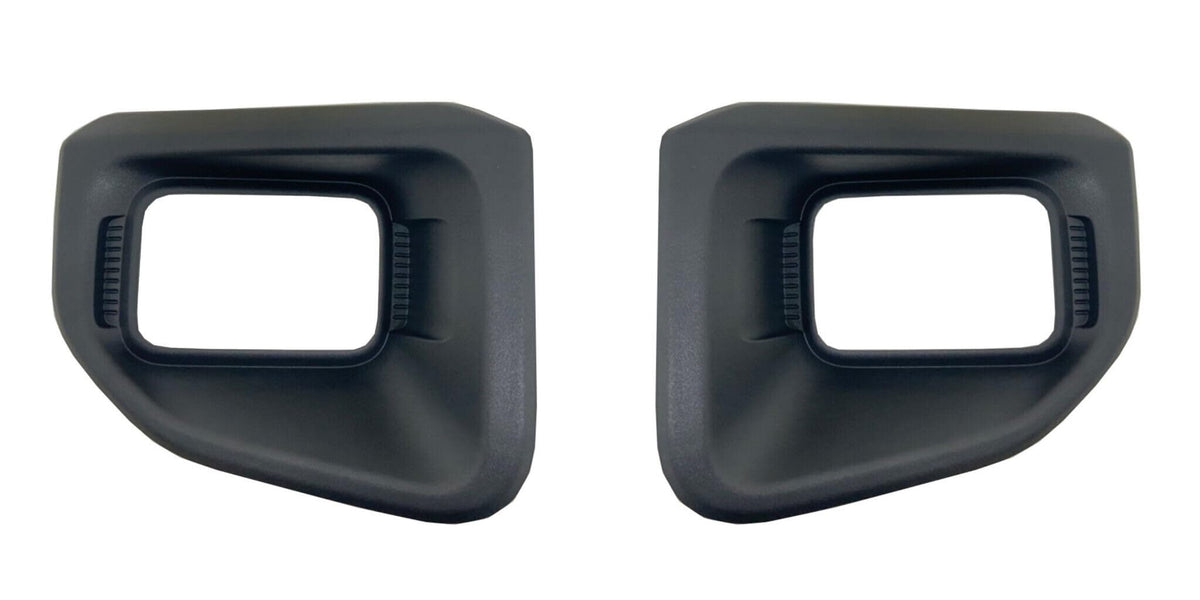 Front Left Driver & Right Passenger Set Fog Light Cover Bezel Trim Molding Pair Replacement For 2020-2022 Ford F450 F550 Super Duty Pickup Truck Bl...