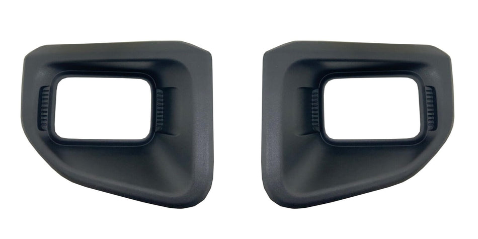 Front Left Driver & Right Passenger Set Fog Light Cover Bezel Trim Molding Pair Replacement For 2020-2022 Ford F450 F550 Super Duty Pickup Truck Bl...