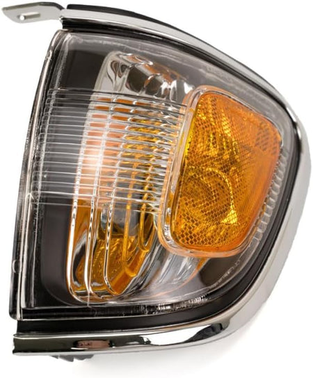 DAT AUTO PARTS Front Left Driver Side Corner Turn Signal Light Replacement For 2001-2004 Toyota Tacoma Pickup Truck w/Chrome Bezel, Clear & Orange ...