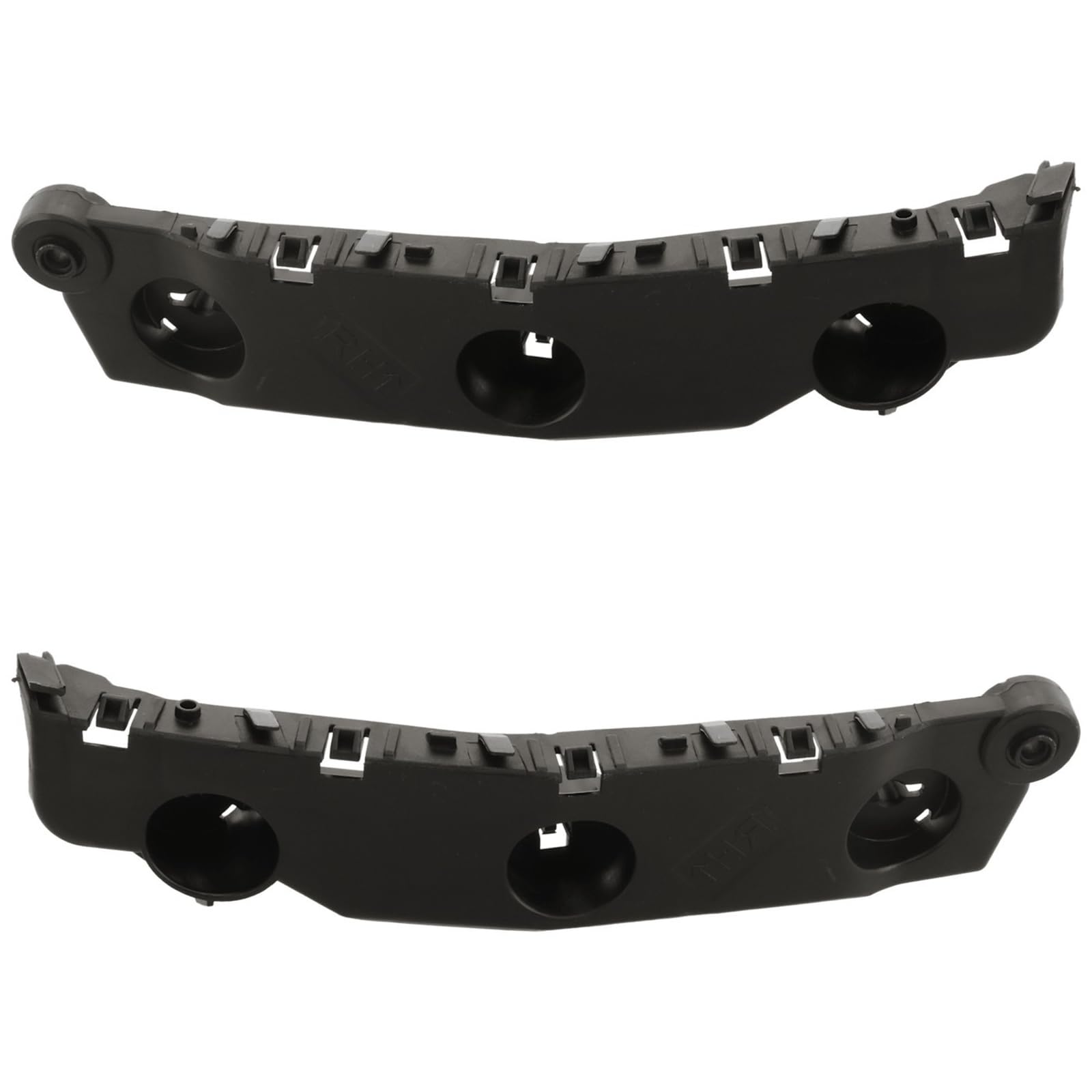 Front Left Driver & Right Passenger Side PAIR Outer Bumper Cover Support Mounting Bracket, Fits 2021-2026 Nissan Rogue, Japan Built, Black Textured...