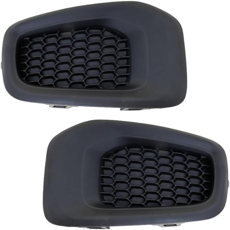 Right Passenger and Left Front Driver Side Fog Light Bumper Cover Bezel Trim Set of 2 Replacement For 2015-2018 Jeep Renegade Black Textured Plasti...
