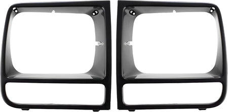 Front Right Passenger and Left Driver Side Head Light Door Insert Molding Bezel Cover Grille Trim Replacement for 1997-2001 Jeep Cherokee Black Tex...