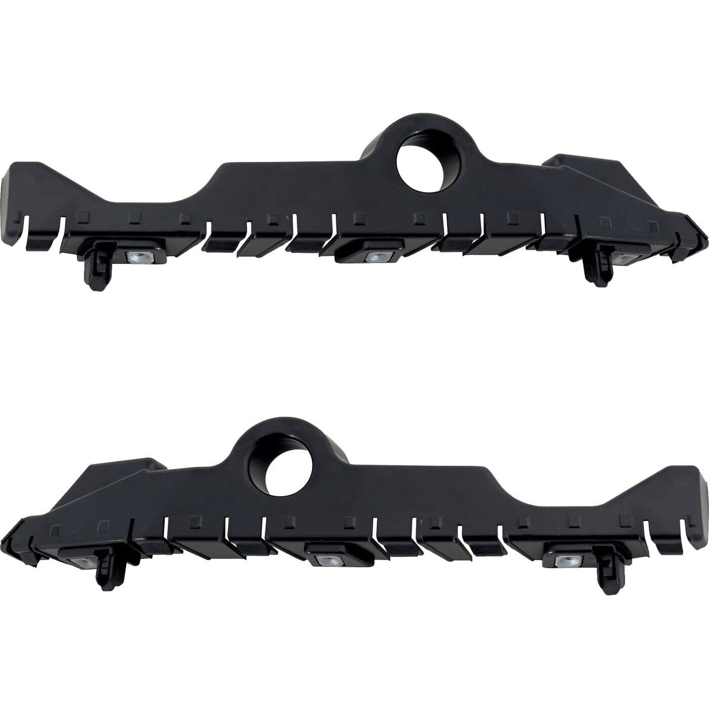 Front Right Passenger & Left Driver Side Pair Bumper Cover Guide Bracket Replacement For 2019-2025 Chevrolet Chevy Silverado 1500 Black Textured Ma...