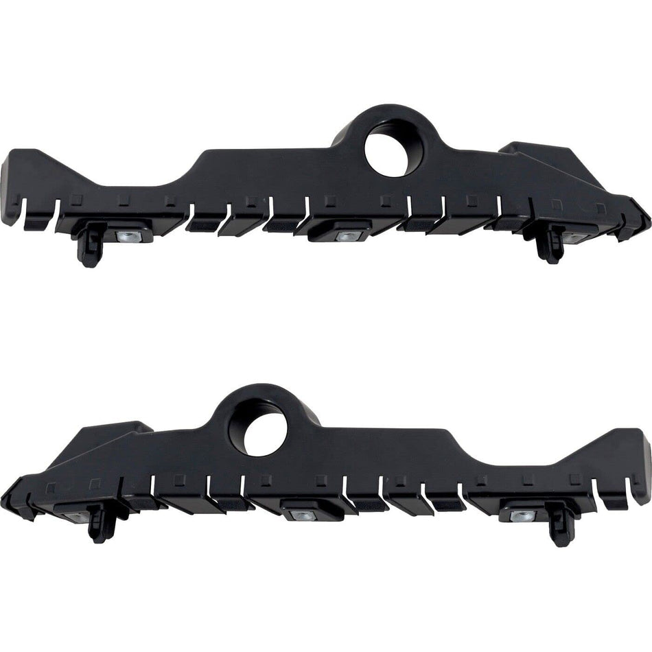 Front Right Passenger & Left Driver Side Pair Bumper Cover Guide Bracket Replacement For 2019-2025 Chevrolet Chevy Silverado 1500 Black Textured Ma...
