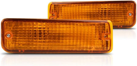 Front Driver & Passenger Set Of 2 Turn Signal Light Bumper Insert Marker Lamp Housing Assembly Reflector Pair Replacement For 1993-1998 Toyota T100...