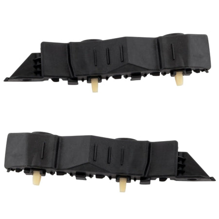 Front Driver & Passenger PAIR, Outer Bumper Cover Bracket, Fits 2021-2023 Hyundai Elantra Sedan & N-Line, For All Korea Built Models, Textured Blac...