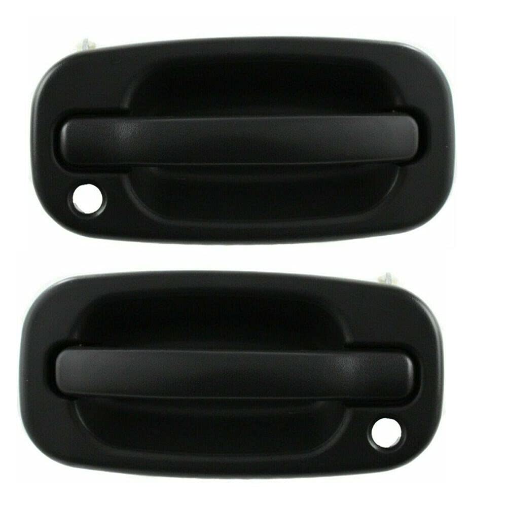 DAT AUTO PARTS Set of 2 Exterior Left Driver Side Front And Rear Door Handles Replacement For 99-07 Silverado Sierra Black Textured Made of Plastic...