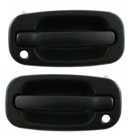 DAT AUTO PARTS Set of 2 Exterior Left Driver Side Front And Rear Door Handles Replacement For 99-07 Silverado Sierra Black Textured Made of Plastic...