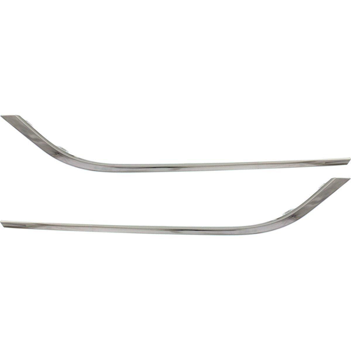 DAT AUTO PARTS FRONT BUMPER COVER MOLDING INSERT SET OF TWO REPLACEMENT FOR 12-15 VOLKSWAGEN PASSAT CHROME LEFT DRIVER AND RIGHT PASSENGER SIDE PAI...