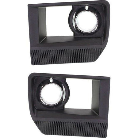 Front Left Driver & Right Passenger Set of 2 Fog Light Bezel Cover Trim Molding Insert Replacement For 2009-2015 Cadillac CTS V Black Textured Plas...