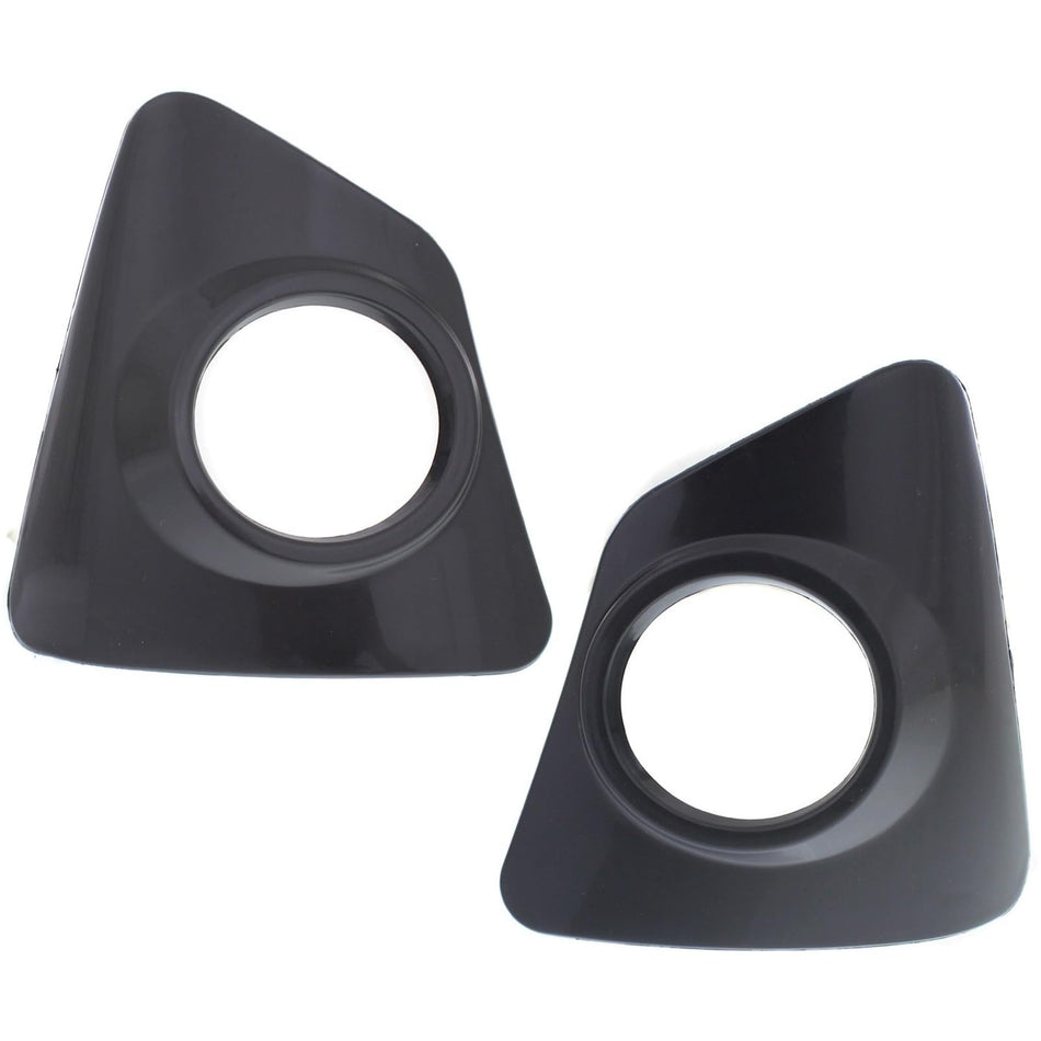 DAT AUTO PARTS Front Right Passenger & Left Driver Side Bumper Fog Light Bezel Cover Set of 2 Replacement For 2014 - 2016 Toyota Corolla Black Prim...