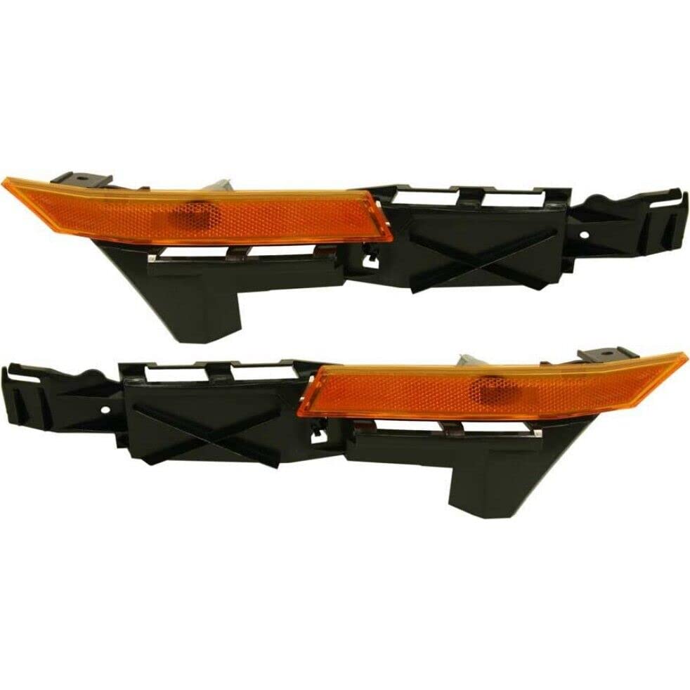 DAT AUTO PARTS Front Left Driver & Right Passenger Side Bumper Cover Side Marker Light Set Of 2 Replacement For 2006 - 2009 Ford Fusion Orange Lens...