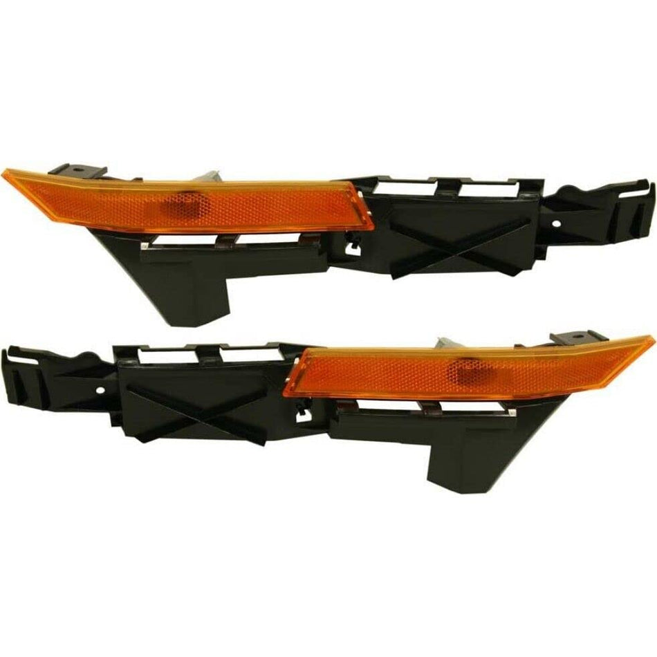 DAT AUTO PARTS Front Left Driver & Right Passenger Side Bumper Cover Side Marker Light Set Of 2 Replacement For 2006 - 2009 Ford Fusion Orange Lens...