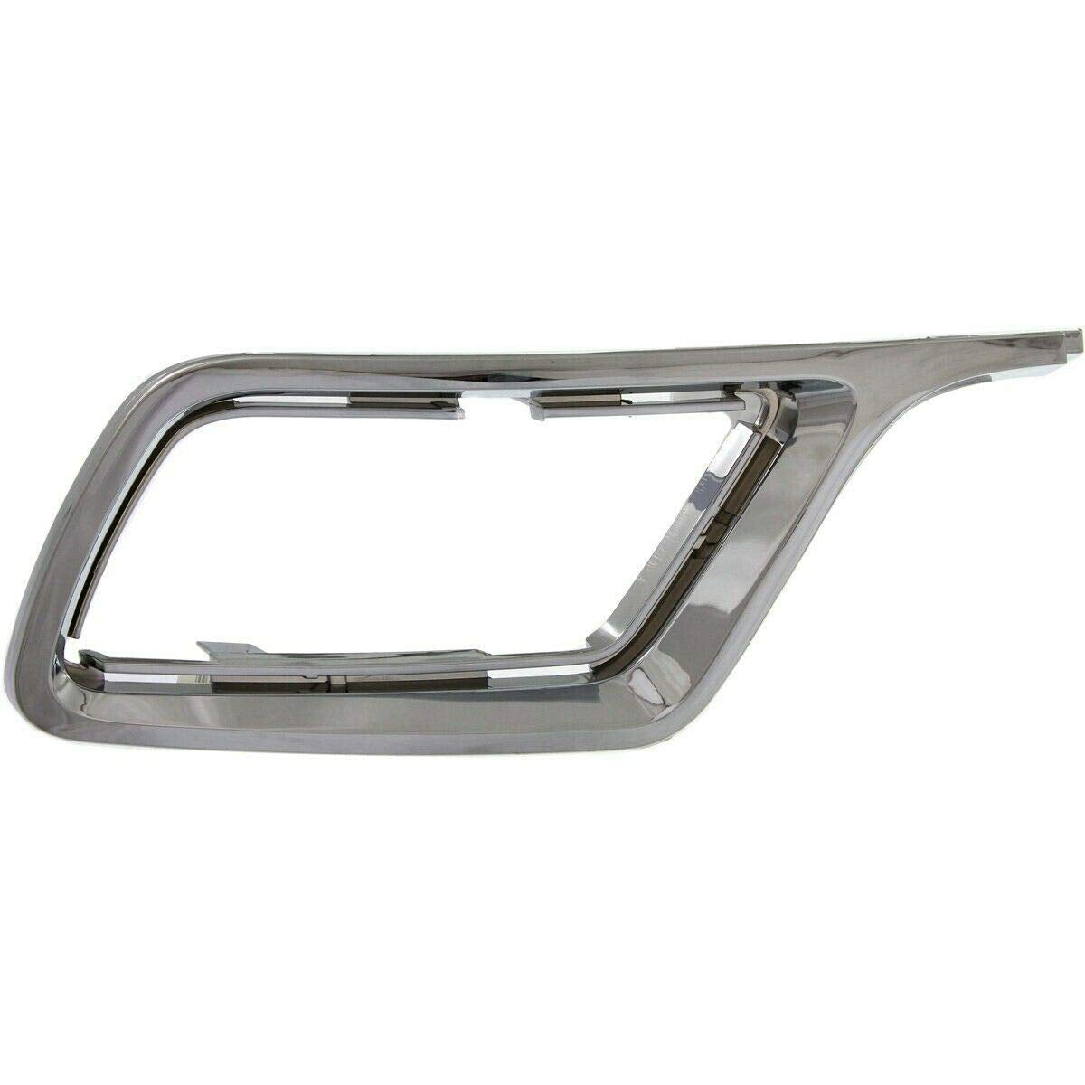 DAT AUTO PARTS Front Left Driver Side Fog Light Trim Molding Bumper Insert Replacement For 2010 2011 2012 Lincoln MKZ Chrome Silver Smooth Plastic ...