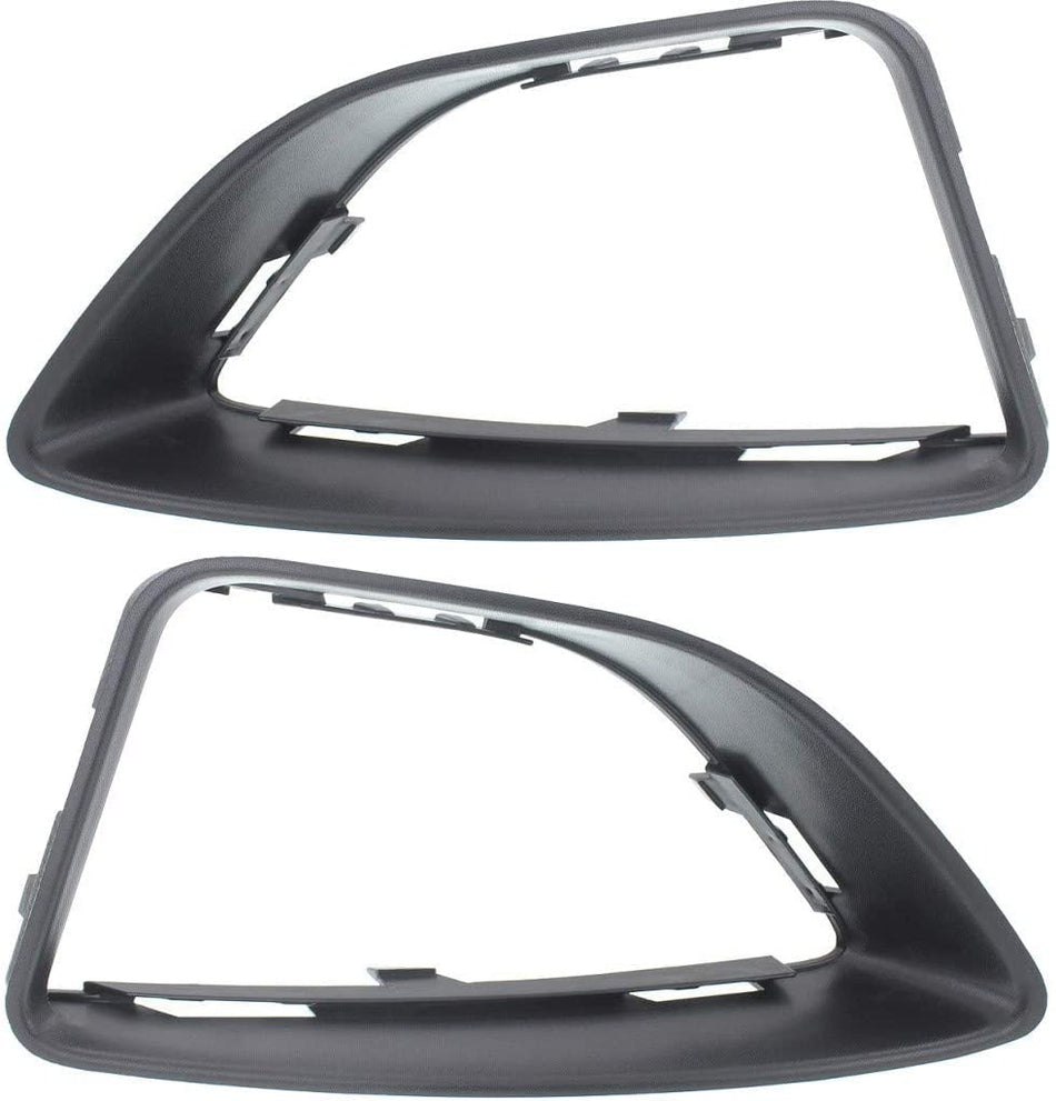 DAT AUTO PARTS Front Left Driver & Right Passenger Set Fog Light Cover Bezel Outer Trim Ring Replacement For 2010-2012 Ford Fusion S & SE Models Bl...