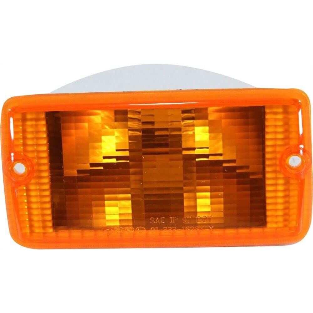 DAT AUTO PARTS Front Left Driver Side Parking Light Turn Signal Lamp Marker Assembly & Housing Replacement For 2001 - 2006 Jeep Wrangler Amber Lens...
