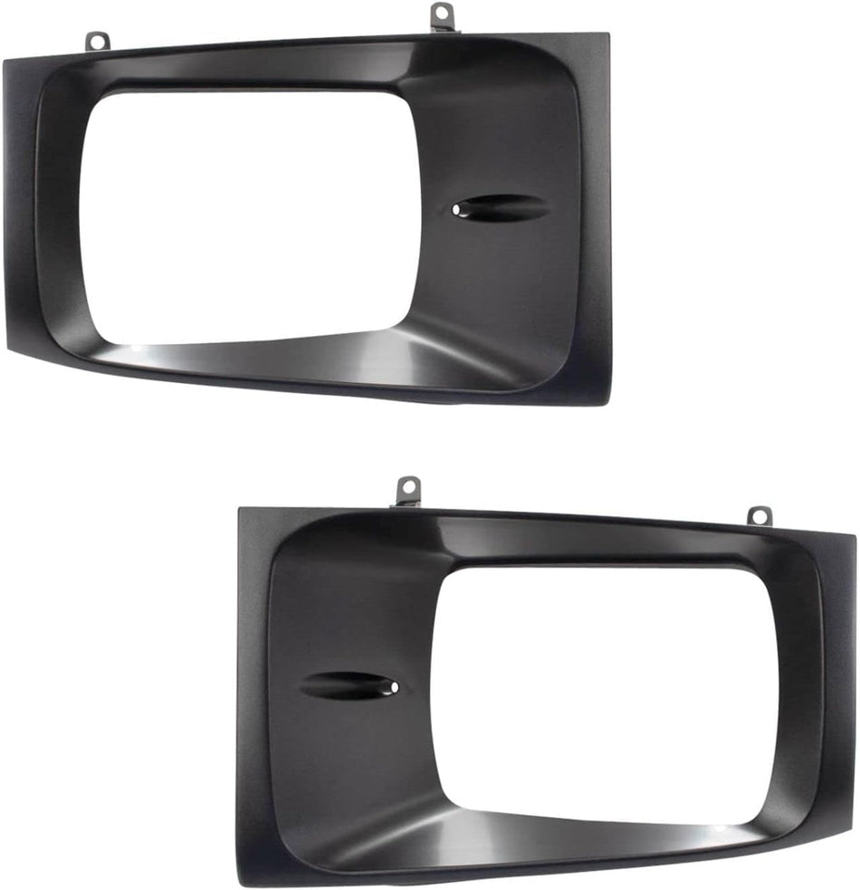 Front Right Passenger Left Driver Side Pair Head Light Door Molding Insert Bezel Cover Grille Trim Set of 2 Replacement for 1999-2004 Ford Superdut...