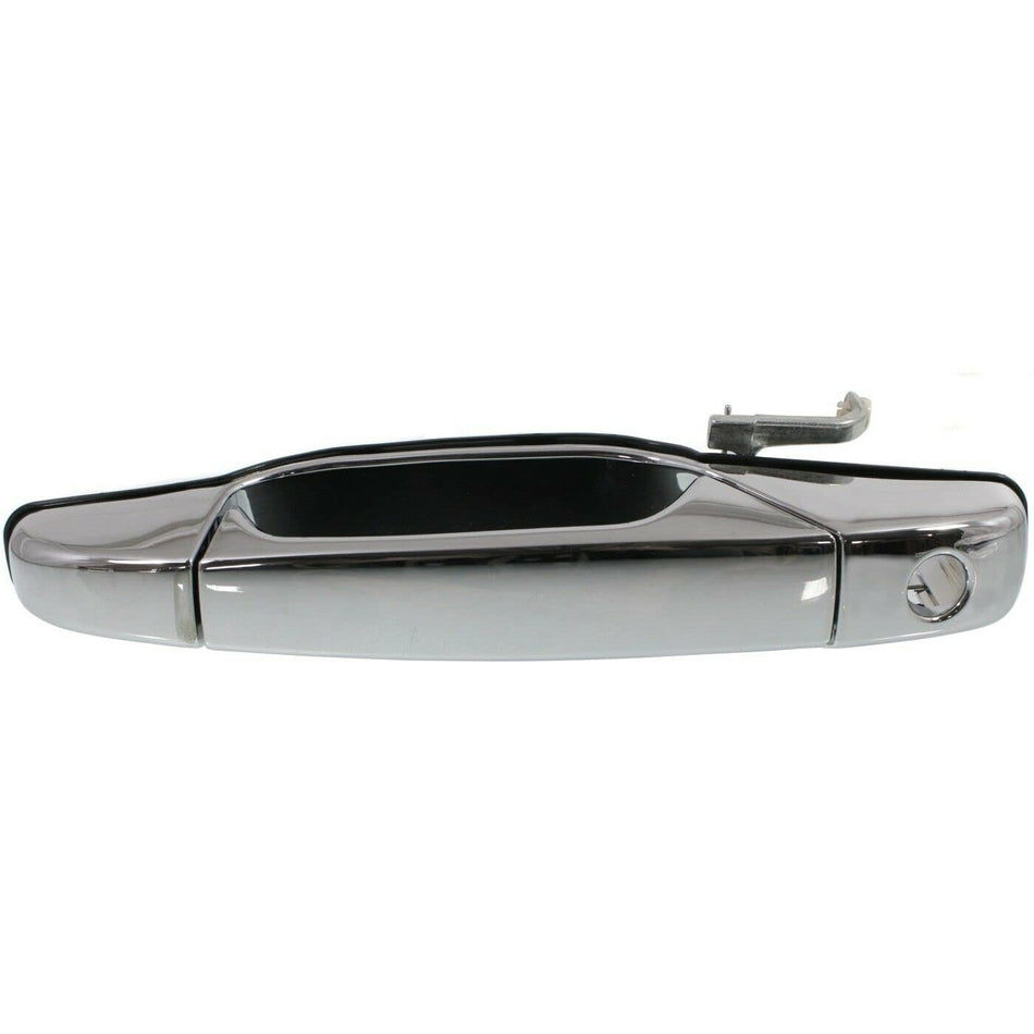 DAT AUTO PARTS Outside Front Left Driver Side Exterior Door Handle Replacement for 2007-2013 Chevrolet Silverado 1500 Pickup Truck Chrome Smooth GM...