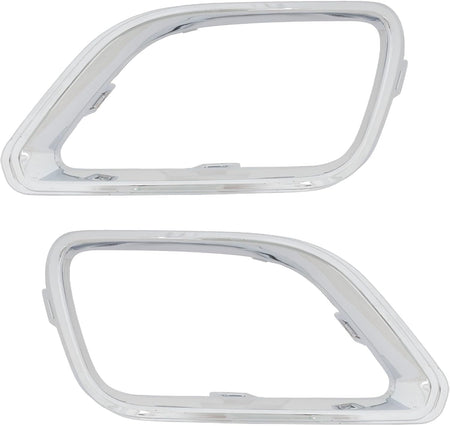 Front Left and Right Passenger Side Fog Light Insert Bezel Trim Bumper Cover Grille Molding Set of 2 Replacement For 2019-2023 Jeep Cherokee Except...