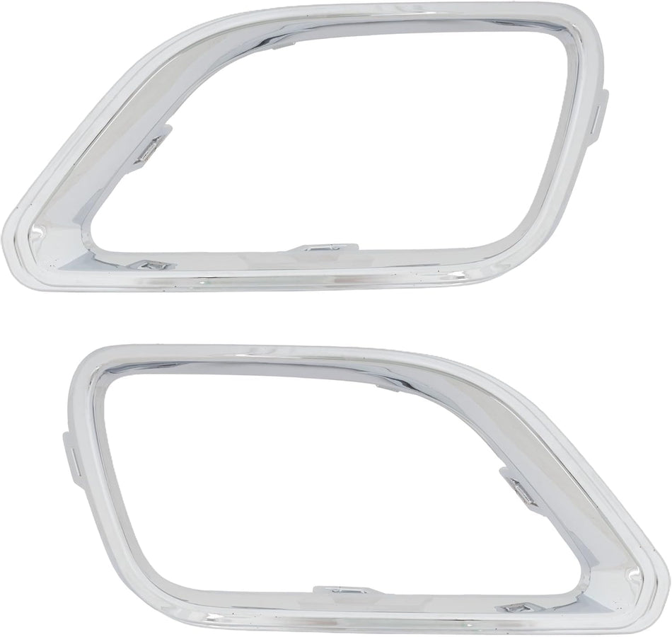 Front Left and Right Passenger Side Fog Light Insert Bezel Trim Bumper Cover Grille Molding Set of 2 Replacement For 2019-2023 Jeep Cherokee Except...