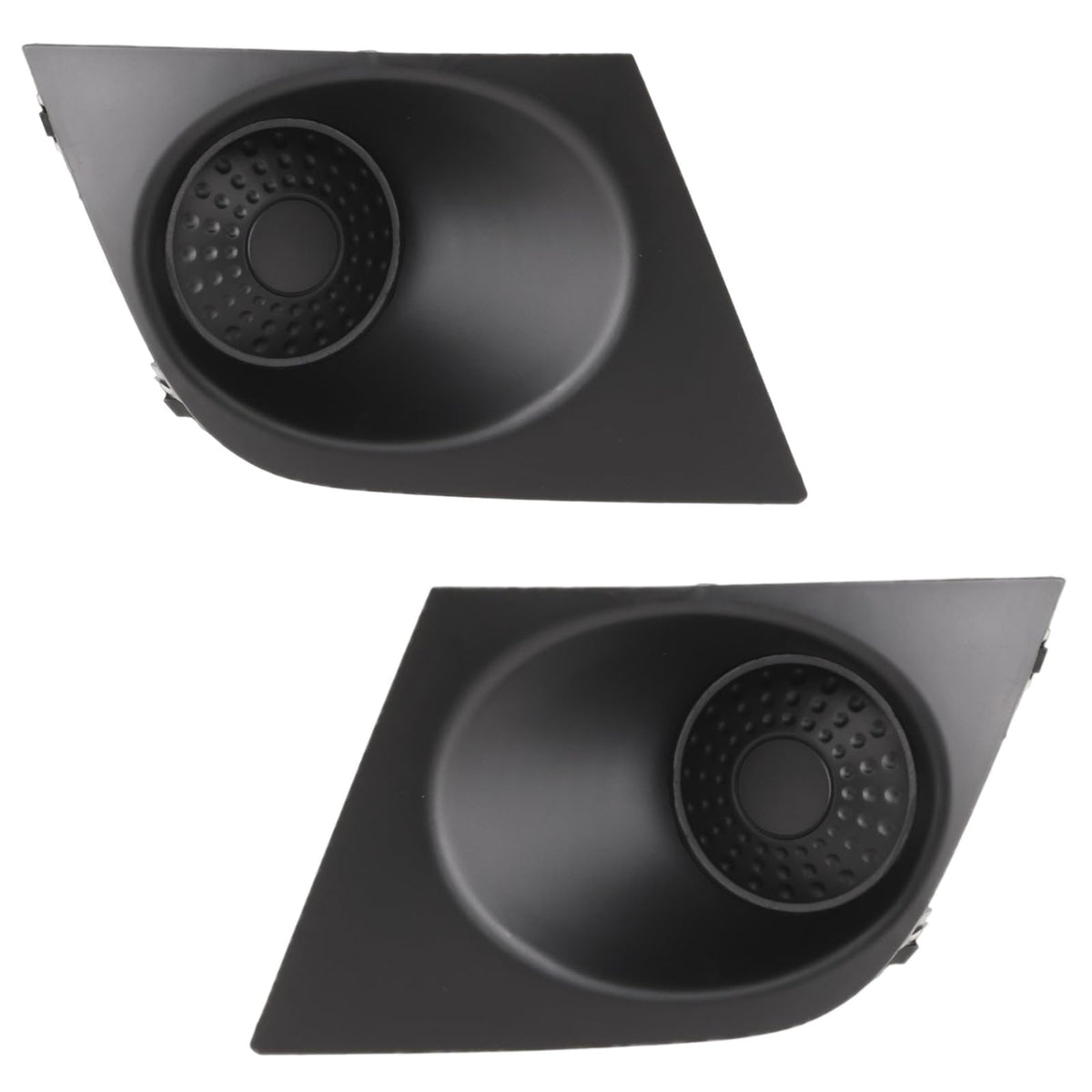 DAT AUTO PARTS Front Left Driver & Right Passenger Side Bumper Fog Light Cover Molding Trim Set Of 2 Replacement For 2007 - 2012 Nissan Versa Black...