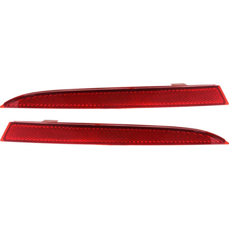 Rear Driver & Passenger Side, SET OF 2, Bumper Cover Reflector, Fits 2013-2015 Honda Accord Sedan, Except For Plug-in Models, Plastic Red Lense, HO...