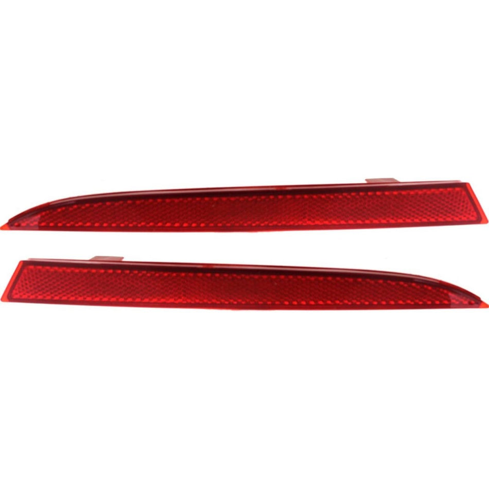 Rear Driver & Passenger Side, SET OF 2, Bumper Cover Reflector, Fits 2013-2015 Honda Accord Sedan, Except For Plug-in Models, Plastic Red Lense, HO...
