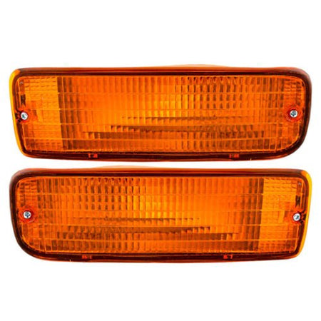 Front Left Driver & Right Passenger Set Of 2 Turn Signal Light Housing Marker Assembly Bumper Insert Reflector Pair Replacement For 1996-1998 Toyot...