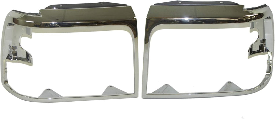 Front Headlight Door Fits 1992-1997 Ford Bronco F150 F250 F350 F450 Chrome FO2512130 FO2513131