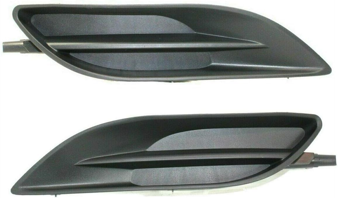 DAT AUTO PARTS Front Right Passenger & Left Driver Side Bumper Fog Light Lamp Hole Cover Replacement for 2006-2010 Toyota Sienna Black Textured Pla...