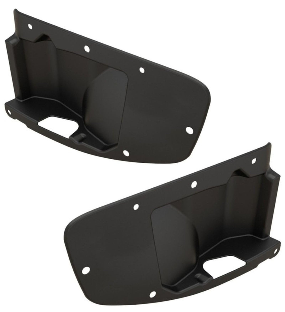 Front Driver & Passenger Side PAIR Black Bumper Grille Insert Closure Panel, Fits 18-26 Jeep Wrangler JL, 20-26 Gladiator For Plastic Bumpers With ...