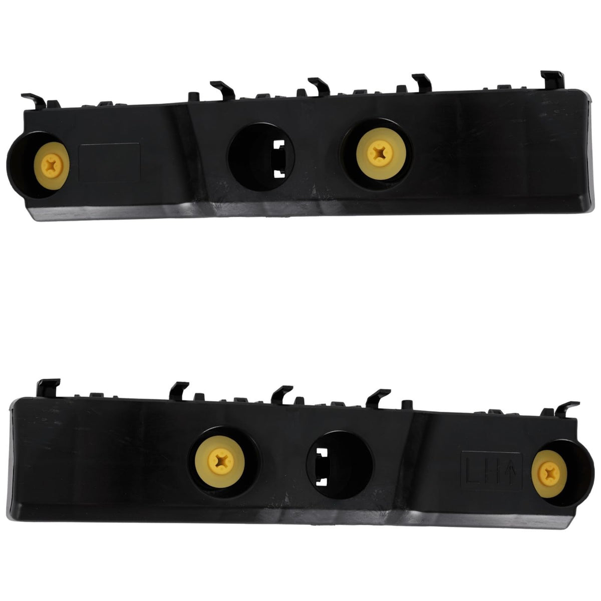 Front Driver & Passenger Side PAIR Outer Bumper Side Cover Support Bracket Retainer, Fits 2022-2024 Nissan Frontier Pickup, Black Textured Plastic,...