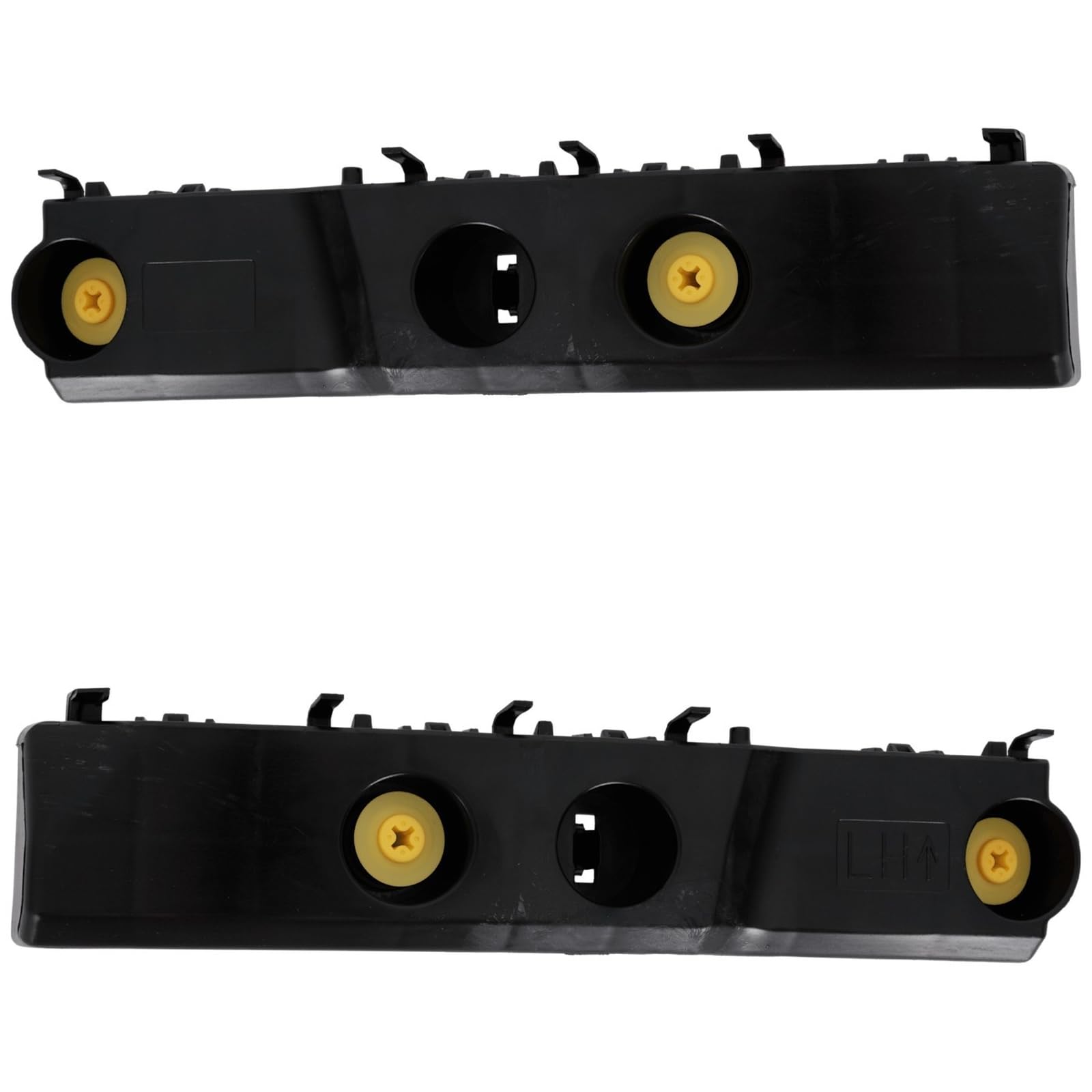 Front Driver & Passenger Side PAIR Outer Bumper Side Cover Support Bracket Retainer, Fits 2022-2024 Nissan Frontier Pickup, Black Textured Plastic,...
