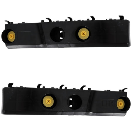 Front Driver & Passenger Side PAIR Outer Bumper Side Cover Support Bracket Retainer, Fits 2022-2024 Nissan Frontier Pickup, Black Textured Plastic,...