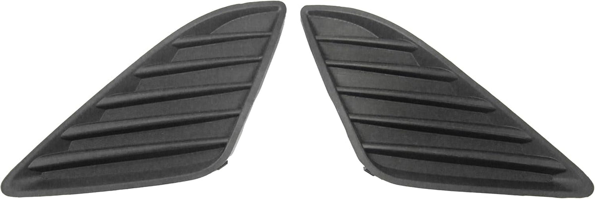 DAT AUTO PARTS Front Right Passenger And Left Driver Side Bumper Fog Light Lamp Hole Cover Set Of 2 Replacement For 2012-2014 Toyota Camry Black Te...