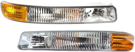 DAT AUTO PARTS Front Right Passenger & Left Driver Side Parking Lamp Side Marker Light Corner Lens Replacement for 1999-2007 GMC Sierra Pickup Clea...
