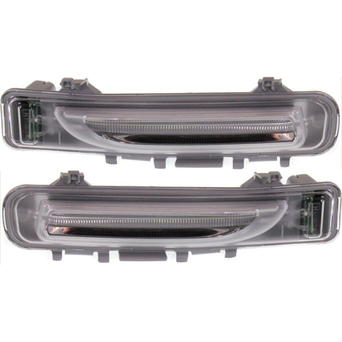 DAT AUTO PARTS Front Right Passenger & Left Driver Side Parking Light Assembly Pair Replacement For 2011 - 2014 Ford Edge Clear Lens FO2520186 FO25...