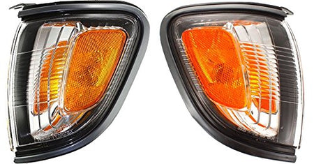 DAT AUTO PARTS Front Left Driver & Right Passenger Side Parking Light Assembly Pair Replacement For 2001 - 2004 Toyota Tacoma Pickup Clear & Amber ...