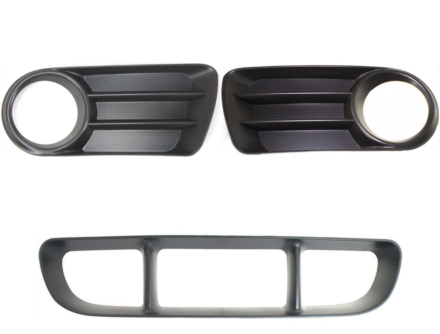 DAT AUTO PARTS Front Bumper Center Grille Insert Panel with Driver and Passenger Side Fog Light Bezels Replacement for 2002-2005 Ford Explorer Blac...