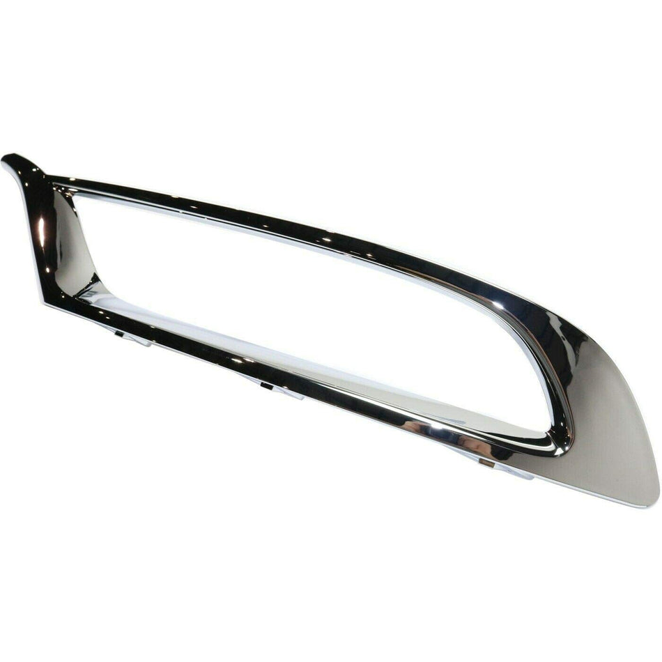 DAT AUTO PARTS Front Left Driver Side Fog Light Cover Trim Ring Bezel Molding Insert Replacement For 2015-2023 Chrysler 300 Silver Chrome Smooth Pl...