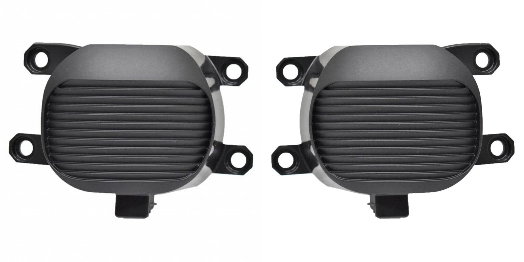 DAT AUTO PARTS Front Left Driver & Right Passenger Side Bumper Fog Light Cover Bezel Pair Replacement For 2021 - 2022 Toyota Sienna Black Textured ...