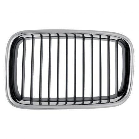 Front Driver Side Grille Assembly, Fits 1992–1996 BMW 3 Series Convertible, Coupe, Sedan, 1995–1996 Hatchback & M3 (Except 328 Models), Silver Plas...