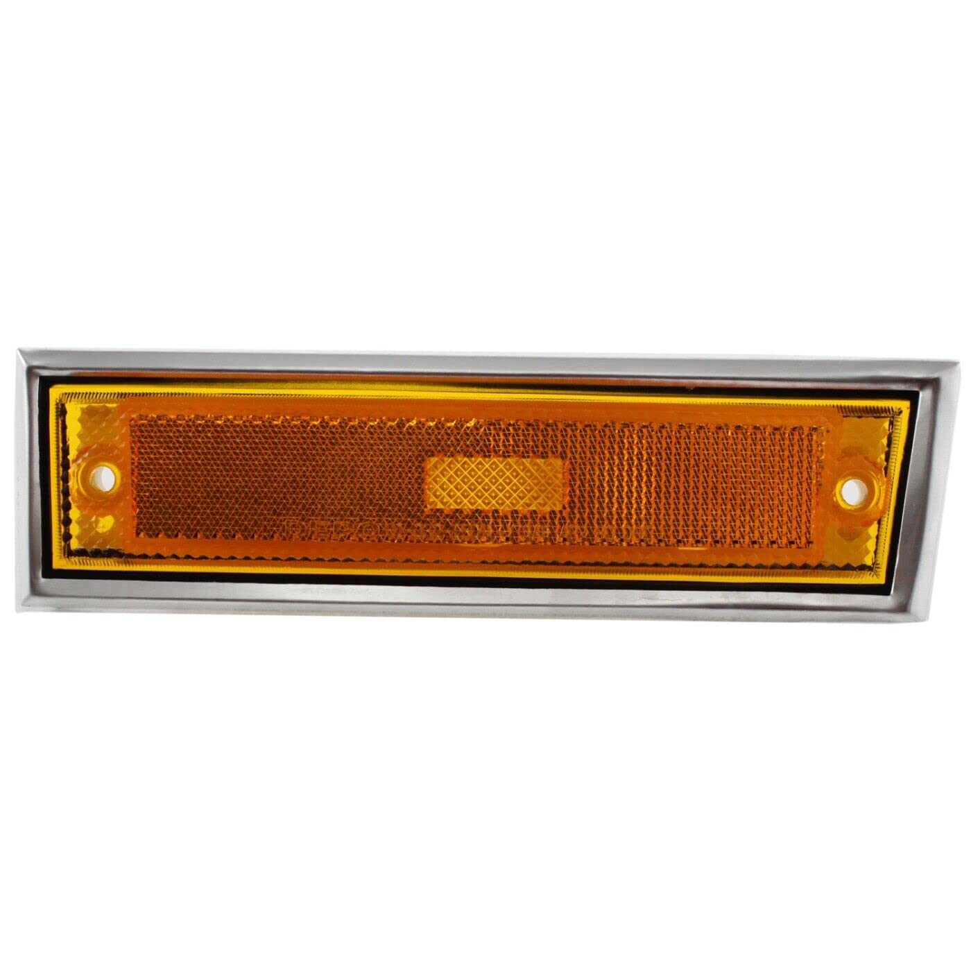 DAT AUTO PARTS Front Left Driver Side Bumper Cover Side Marker Light Reflector Lamp Replacement For 1981-1991 Chevrolet Blazer Orange Lens W/Chrome...