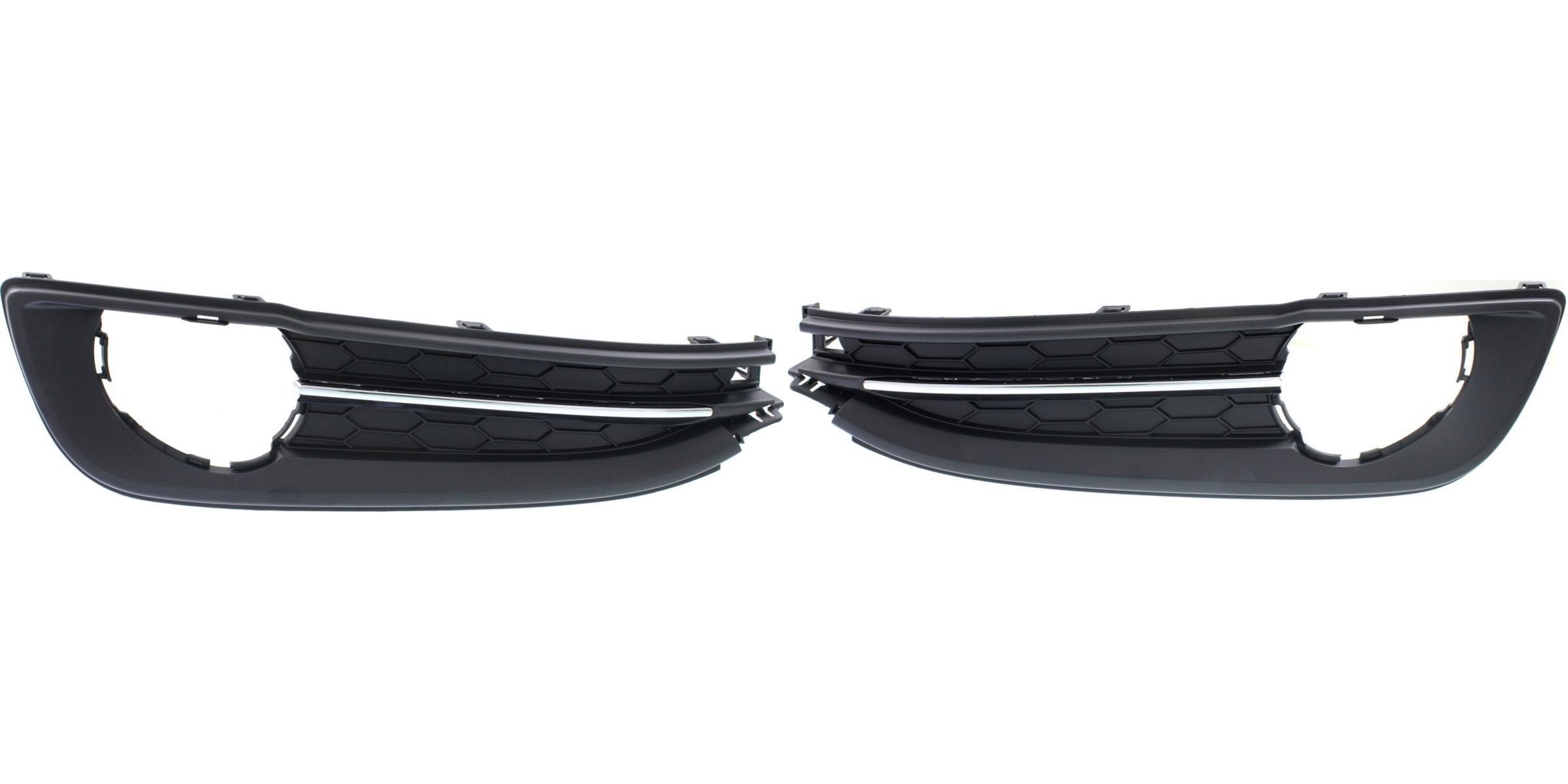 Front Left Driver & Right Passenger Set Bumper Insert Fog Light Bezel Cover Pair Replacement For 2013 2014 Honda Civic 2.4 SI Sedan Black Textured ...