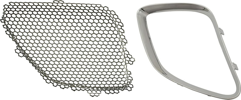 DAT AUTO PARTS Front Right Passenger Side Steel Mesh Grille Cover Insert and Chrome Grille Molding Set of 2 Replacement for 2005-2009 Pontiac G6 Ex...