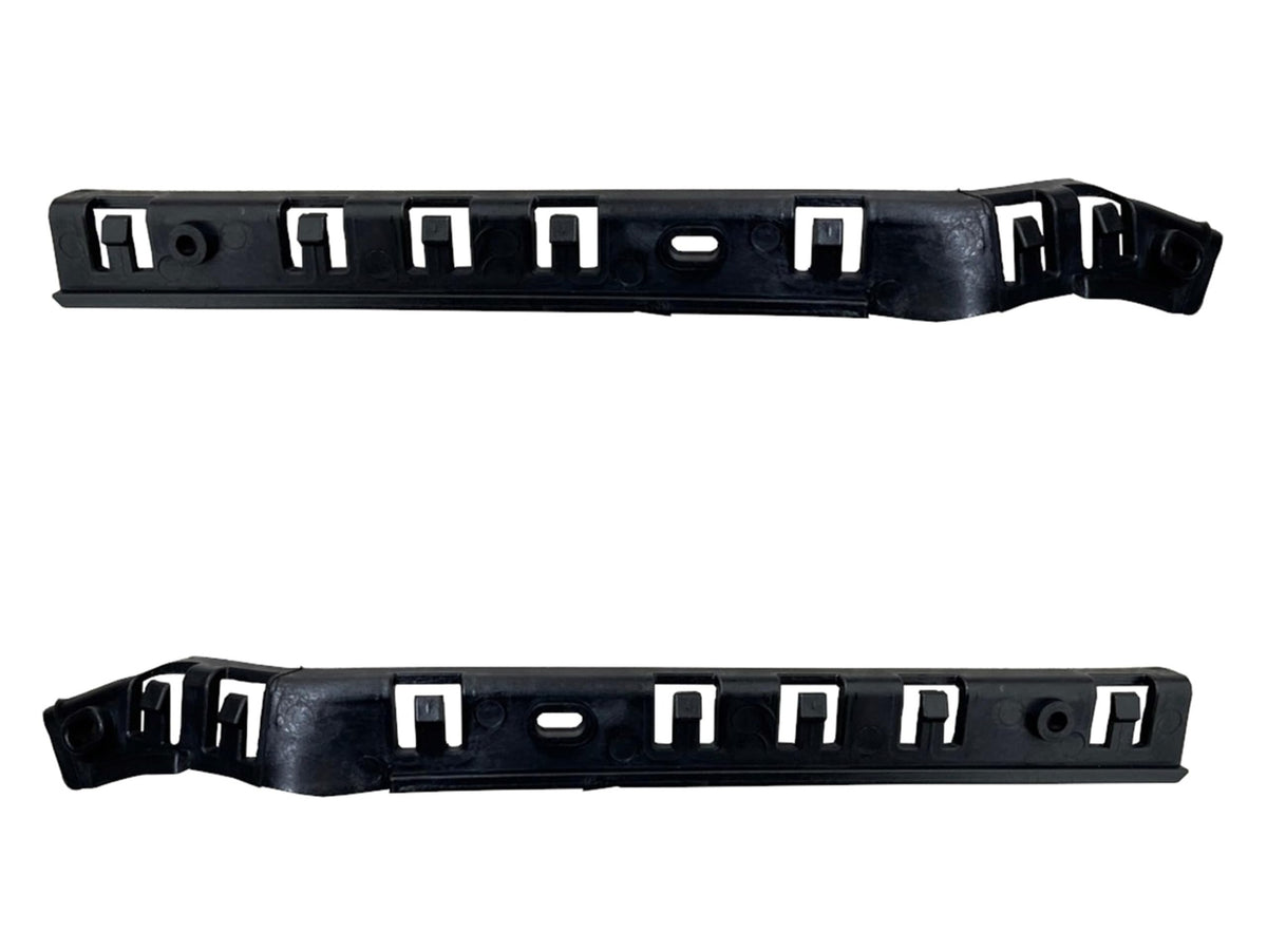Front Left Driver & Right Passenger Side, SET OF 2, Bumper Cover Bracket Side Mounting Brace, For 2009-2017 Chevrolet Traverse, Black Textured Plas...