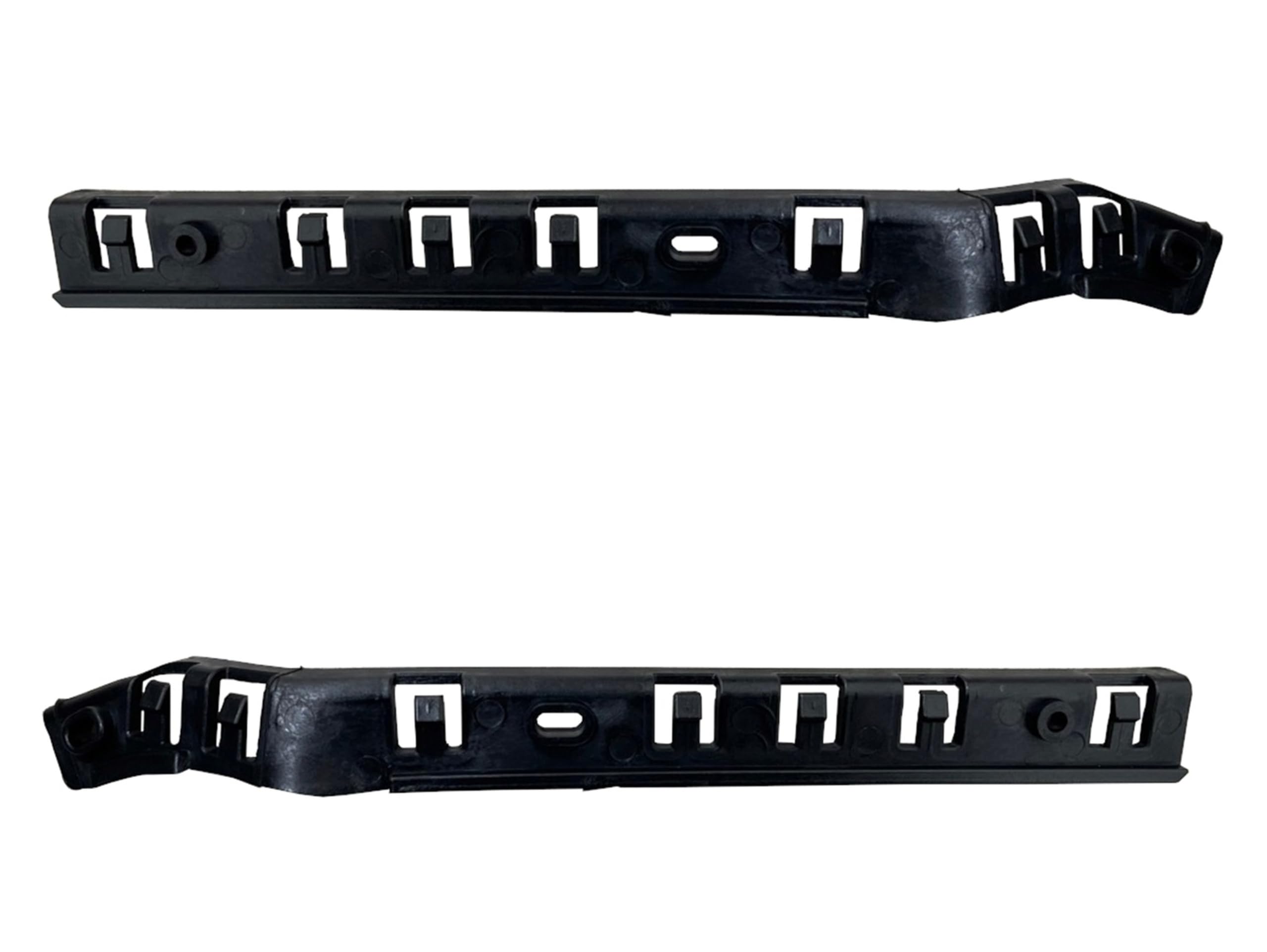Front Left Driver & Right Passenger Side, SET OF 2, Bumper Cover Bracket Side Mounting Brace, For 2009-2017 Chevrolet Traverse, Black Textured Plas...
