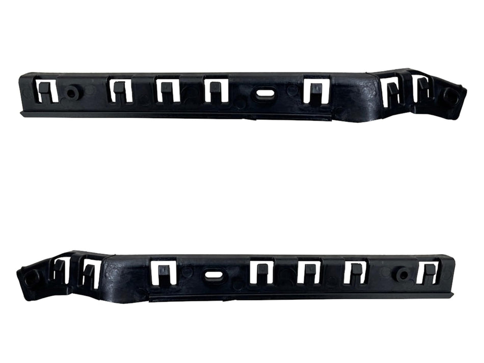 Front Left Driver & Right Passenger Side, SET OF 2, Bumper Cover Bracket Side Mounting Brace, For 2009-2017 Chevrolet Traverse, Black Textured Plas...